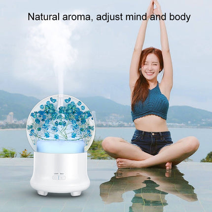 ML-824 100ML Gypsophila Flowers Aromatherapy Diffuser Air Humidifier with Colorful LED Light for Office / Home(Green)-garmade.com