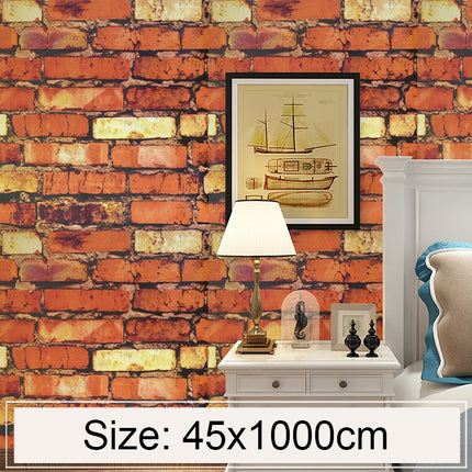 Rainbow Stone Rainbow Stone Creative 3D Stone Brick Decoration Wallpaper Stickers Bedroom Living Room Wall Waterproof Wallpaper Roll, Size: 45 x 1000cm-garmade.com