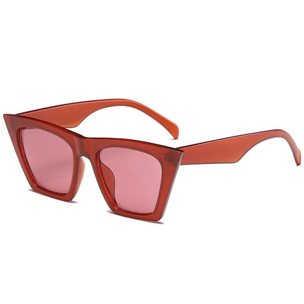 Men Women Cat Eyes Color Frame Lens UV400 Protective Sunglasses-garmade.com