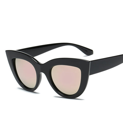 Cat Eye Mirrored Metal Frame UV400 Sunglasses for Women-garmade.com