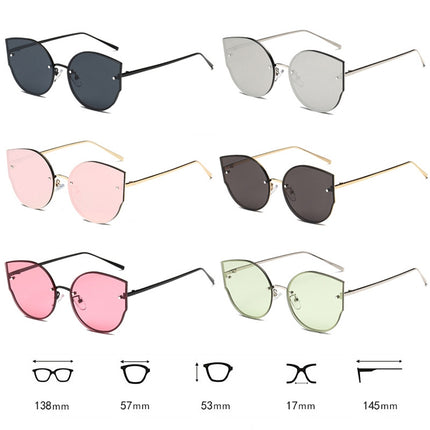 Rimless Flat Lenses Metal Frame UV400 Sunglasses for Women-garmade.com