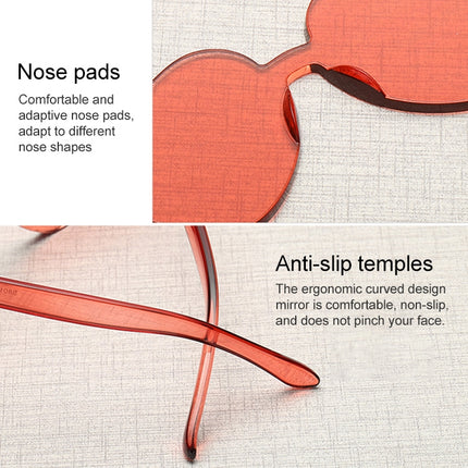 Heart Shape Rimless UV400 Sunglasses for Women(Dark Red)-garmade.com