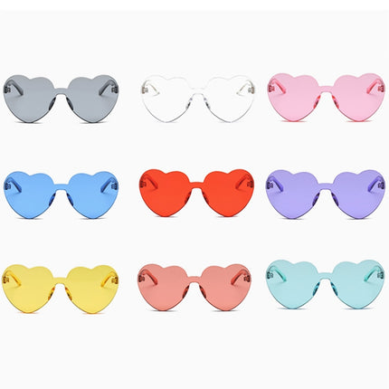 Heart Shape Rimless UV400 Sunglasses for Women(Pink)-garmade.com