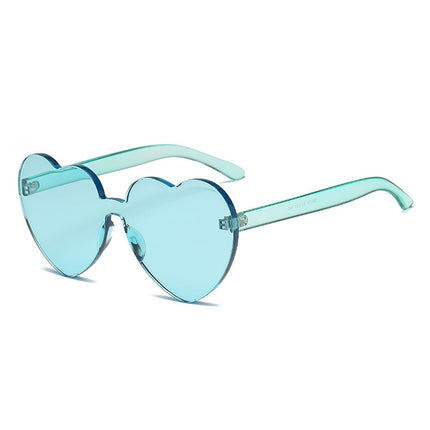 Heart Shape Rimless UV400 Sunglasses for Women(Green)-garmade.com