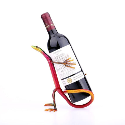 Gecko Wine Holder Wine Shelf Metal Sculpture Practical Home decoration Interior Crafts-garmade.com