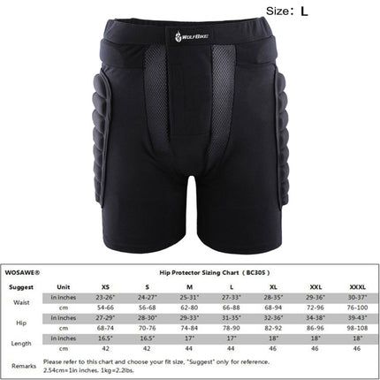 WOLFBIKE Adult Skiing Skating Snowboarding Protective Gear Outdoor Sports Hip Padded Shorts, Size : L-garmade.com
