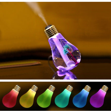 400ML Colorful Light Portable Bulb Shape Aromatherapy Air Purifier Humidifier for Home / Office / Car(Gold)-garmade.com