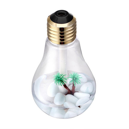 400ML Colorful Light Portable Bulb Shape Aromatherapy Air Purifier Humidifier for Home / Office / Car(Gold)-garmade.com