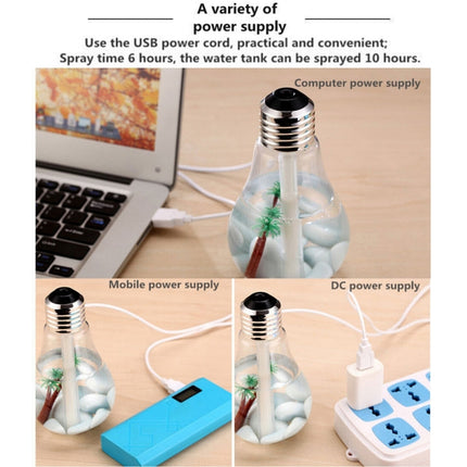 400ML Colorful Light Portable Bulb Shape Aromatherapy Air Purifier Humidifier for Home / Office / Car(Gold)-garmade.com