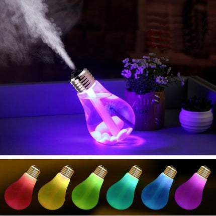 400ML Colorful Light Portable Bulb Shape Aromatherapy Air Purifier Humidifier for Home / Office / Car(Silver)-garmade.com