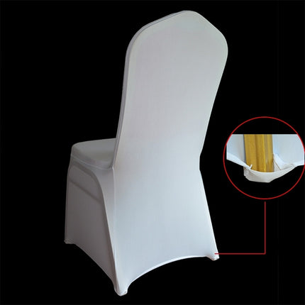 Elastic Chair Cover Weddings Banquet Restaurant Chair Covers(White)-garmade.com