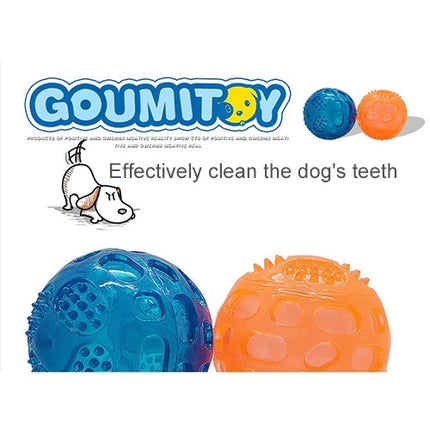 Pet Sounding Toy Elastic Ball Golden Retriever Puppy Molar Bite Resistant Tooth Toy, Size:8*8cm, Random Color Delivery-garmade.com
