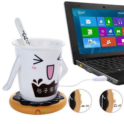 Donut Design USB Power Cable Desktop Mug Cup Warmer Tea Coffee Drinks Heating Mat Pad-garmade.com