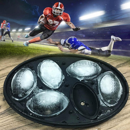 Rugby Shape 3D Ice Cube Mold Maker Bar Party Silicone Trays Chocolate Mold Kitchen Tool (Black)-garmade.com