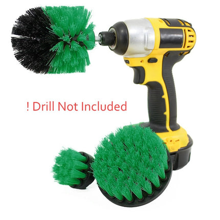 3 PCS Bathroom Kitchen Cleaning Brushes Kit for Electric Drill(Green)-garmade.com