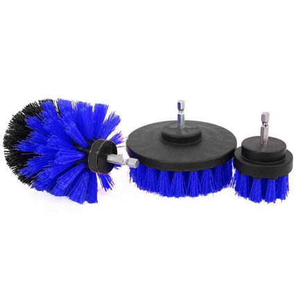 3 PCS Bathroom Kitchen Cleaning Brushes Kit for Electric Drill(Blue)-garmade.com