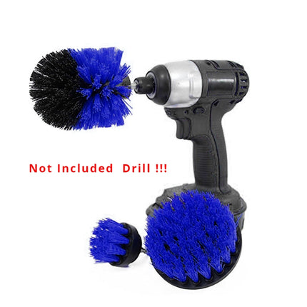 3 PCS Bathroom Kitchen Cleaning Brushes Kit for Electric Drill(Blue)-garmade.com