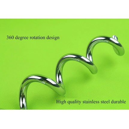 Stainless Steel Dog Spiral Tie Out 360 Degree Rotation Anti Wrap Fixed Pile Outdoor Camping Stake, Size:42cm*8mm-garmade.com