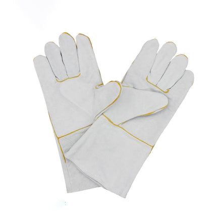 72# Wear-Resistant Full Two-layer Leather Insulation Gloves High Temperature Welding Welder Gloves Leather Work Protection, Size: 34*16cm-garmade.com