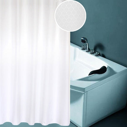 Thickening Waterproof And Mildew Curtain Honeycomb Texture Polyester Cloth Shower Curtain Bathroom Curtains,Size:120*180cm(White)-garmade.com