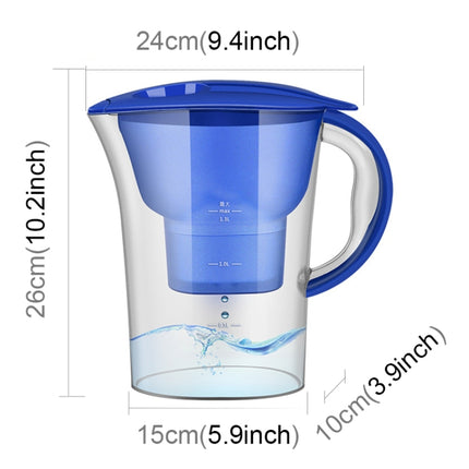 1.3L Portable Home Kitchen Activated Carbon Filter Cold Water Bottle(Blue)-garmade.com