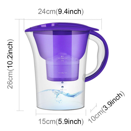 1.3L Portable Home Kitchen Activated Carbon Filter Cold Water Bottle(Purple)-garmade.com