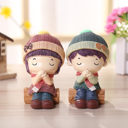 1 Pair Resin Crafts Creative Home Decoration Doll, Random Style Delivery-garmade.com