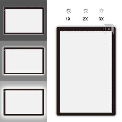 A2 Size 23W 12V LED Three Level of Brightness Dimmable Acrylic Copy Boards for Anime Sketch Drawing Sketchpad, with Power Adapter-garmade.com