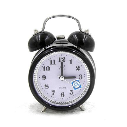 Fashion Mute Metal Alarm Clock with Night Light, Size: 12*8.5cm(Black)-garmade.com