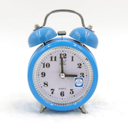 Fashion Mute Metal Alarm Clock with Night Light, Size: 12*8.5cm(Blue)-garmade.com