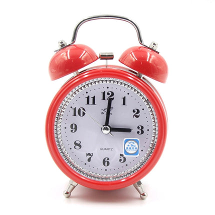Fashion Mute Metal Alarm Clock with Night Light, Size: 12*8.5cm(Red)-garmade.com