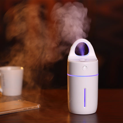 1.5W - 2W 175ml Mini Portable USB Negative Ions Humidifier Beauty and Water Supplement Instrument with Colorful LED Light(White)-garmade.com