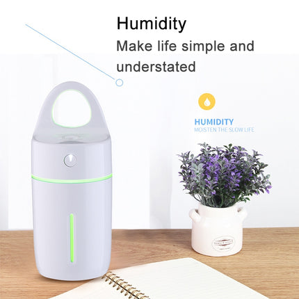 1.5W - 2W 175ml Mini Portable USB Negative Ions Humidifier Beauty and Water Supplement Instrument with Colorful LED Light(White)-garmade.com