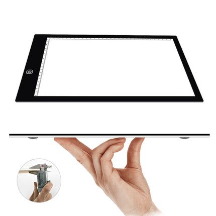 A4 Size 5W 5V LED Three Level of Brightness Dimmable Acrylic Copy Boards for Anime Sketch Drawing Sketchpad, with USB Cable & Plug, Size：220x330x5mm-garmade.com