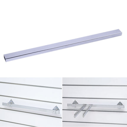 2 PCS 15x30mm Supermarket Shelves Display Electroplated Square Crossbar hook Bracket, Length: 1m-garmade.com