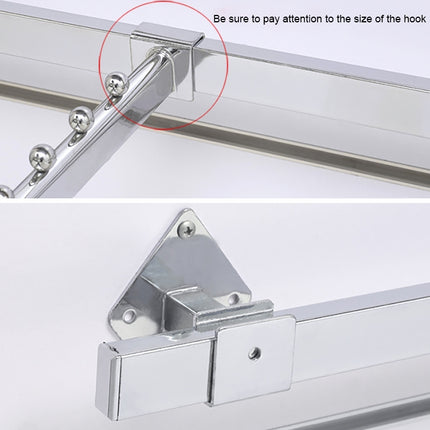 2 PCS 15x30mm Supermarket Shelves Display Electroplated Square Crossbar hook Bracket, Length: 1m-garmade.com