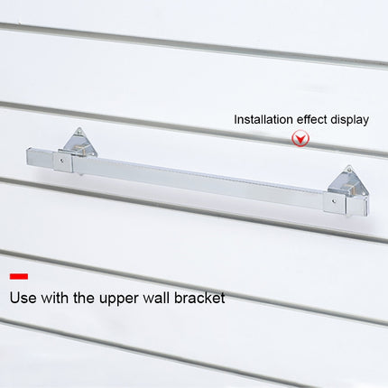 2 PCS 15x30mm Supermarket Shelves Display Electroplated Square Crossbar hook Bracket, Length: 1m-garmade.com