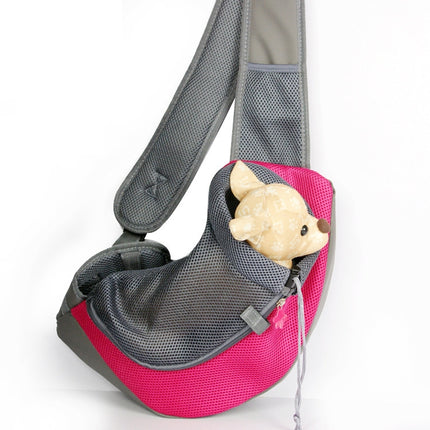 Dog and Cat Sling Carrier Hands Free Reversible Pet Papoose Bag, Size：Large(Magenta)-garmade.com