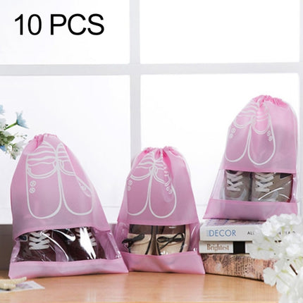 Non-Woven Drawing Belt Shoe Pouch,Large Size(Pink)-garmade.com