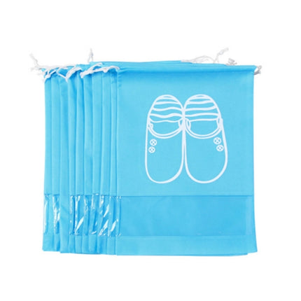 Non-Woven Drawing Belt Shoe Pouch,Small Size(Blue)-garmade.com