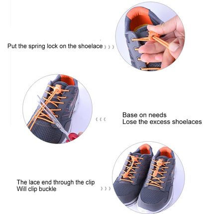 AONIJIE Unisex Adjustable Elastic Reflective Sports Lace Quick Lock Shoelace(Orange)-garmade.com
