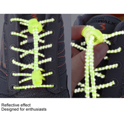 AONIJIE Unisex Adjustable Elastic Reflective Sports Lace Quick Lock Shoelace(Light Green)-garmade.com