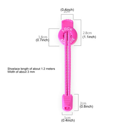 AONIJIE Unisex Adjustable Elastic Reflective Sports Lace Quick Lock Shoelace(Magenta)-garmade.com