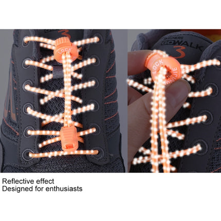 AONIJIE Unisex Adjustable Elastic Reflective Sports Lace Quick Lock Shoelace(White)-garmade.com