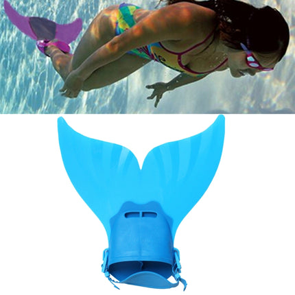 Mermaid Swim Fin Adjustable Diving Monofin Swimming Foot Flipper for Kids (Blue)-garmade.com