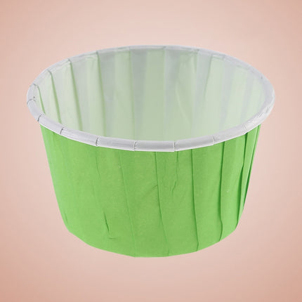 50pcs / Pack Round Lamination Cake Cup Muffin Cases Chocolate Cupcake Liner Baking Cup, Size: 5 x 3.8 x 3cm (Green)-garmade.com