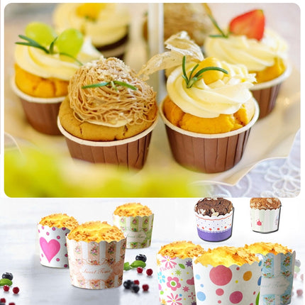 50pcs / Pack Round Lamination Cake Cup Muffin Cases Chocolate Cupcake Liner Baking Cup, Size: 5 x 3.8 x 3cm (Green)-garmade.com