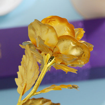 24K Golden Foil Plated Decoration Rose Artificial Flower, Random Color Delivery-garmade.com