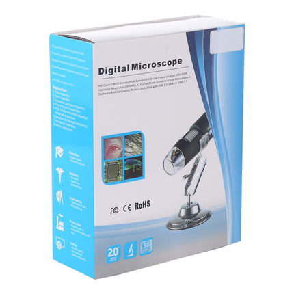 USB Magnifier HD 0.3MP Image Sensor 2560x1920P USB Digital Microscope with 8 LED & Professional Stand-garmade.com