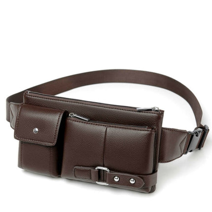 Universal Outdoor Men Shoulder Messenger Bags Retro Men Waist Bag, Size: S (24.5cm x 13cm x 1cm) (Brown)-garmade.com